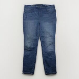 Soundstyle Lucy Pull On Ankle Jeans Women's XL Blue Silk Denim Stretch - 34X27